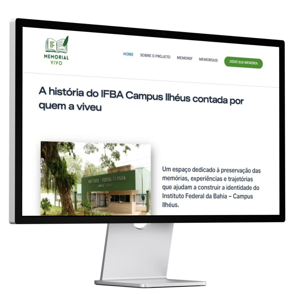 Interface do Site - Memorial Vivo